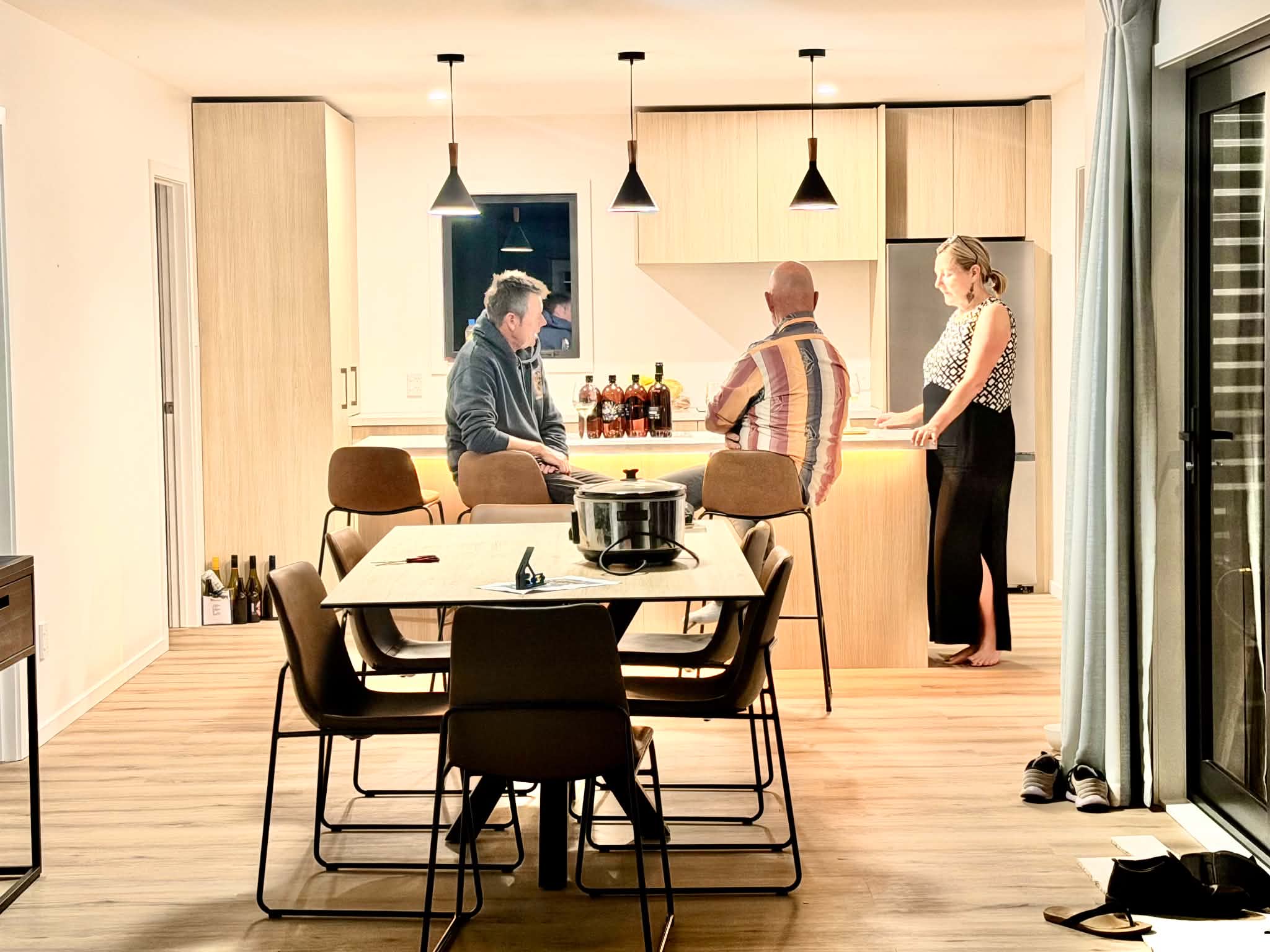 Evening gathering in the dining area